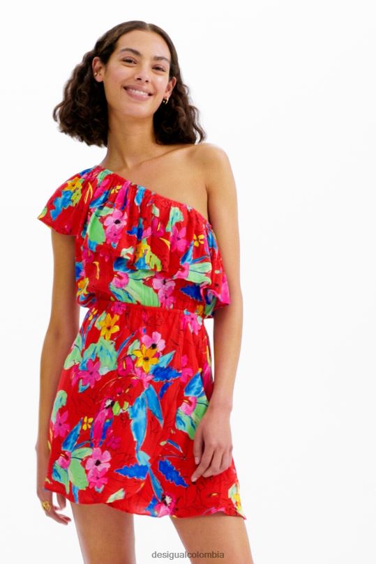 Desigual Colombia - ropa 4802L597 mujer Desigual vestido corto asimétrico tropical