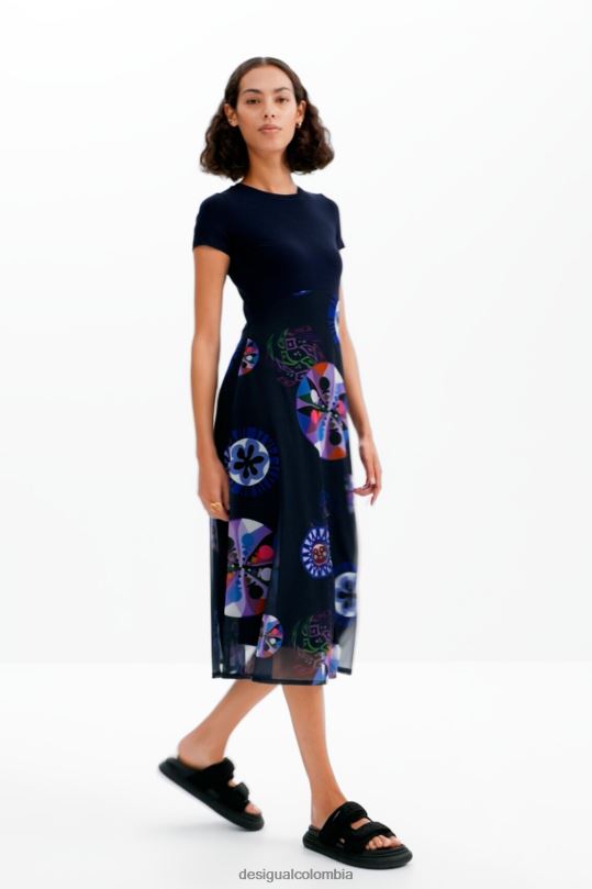 Desigual Colombia pagina oficial - ropa 4802L59 mujer Desigual metro. vestido combinado de christian lacroix