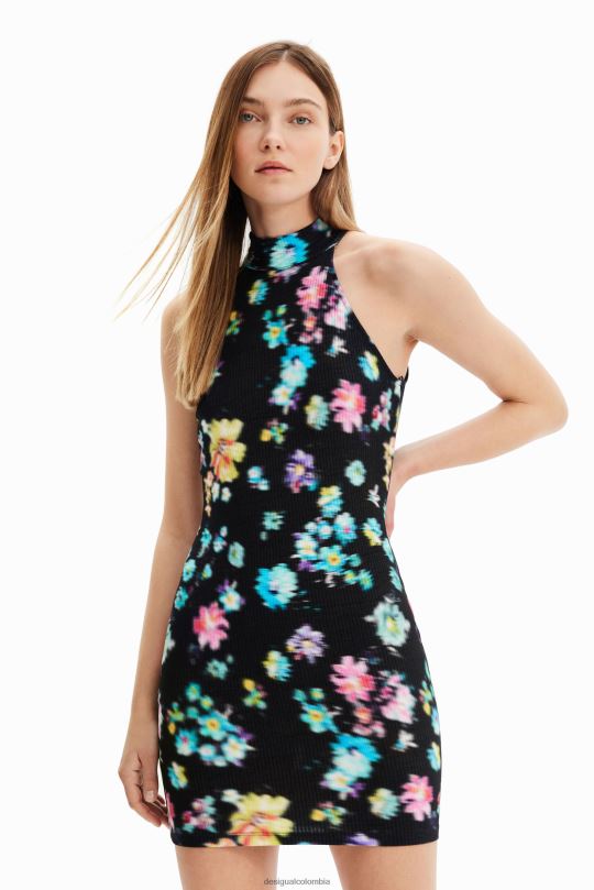 ropa 4802L656 mujer Desigual vestido corto con cuello halter - Desigual Colombia rebajas