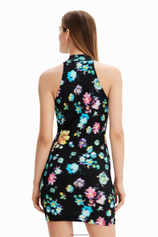 ropa 4802L656 mujer Desigual vestido corto con cuello halter - Desigual Colombia rebajas