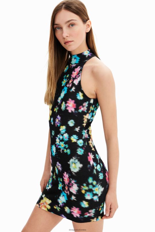 ropa 4802L656 mujer Desigual vestido corto con cuello halter - Desigual Colombia rebajas