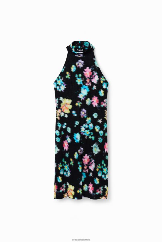 ropa 4802L656 mujer Desigual vestido corto con cuello halter - Desigual Colombia rebajas