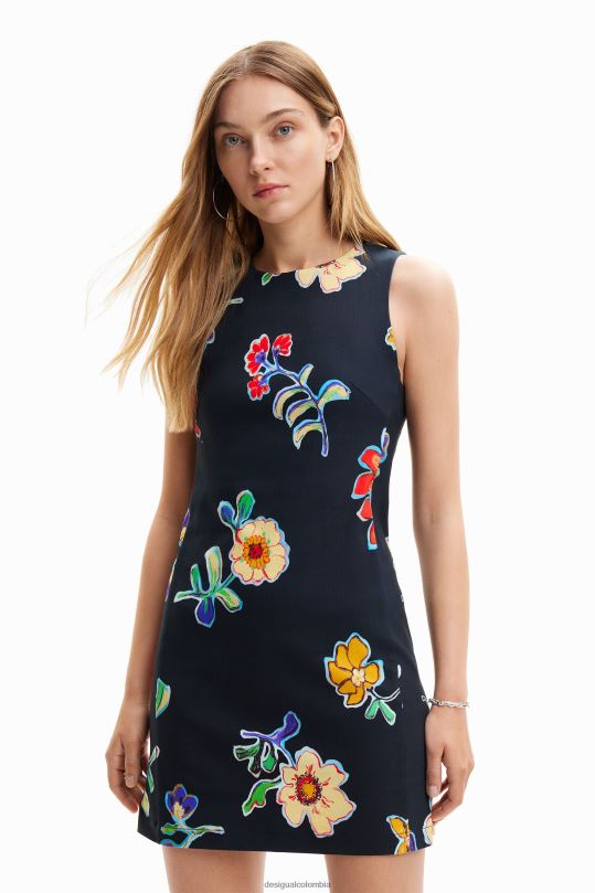ropa 4802L659 mujer Desigual vestido corto y delgado con flores - Desigual sale damen