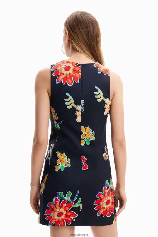 ropa 4802L659 mujer Desigual vestido corto y delgado con flores - Desigual sale damen
