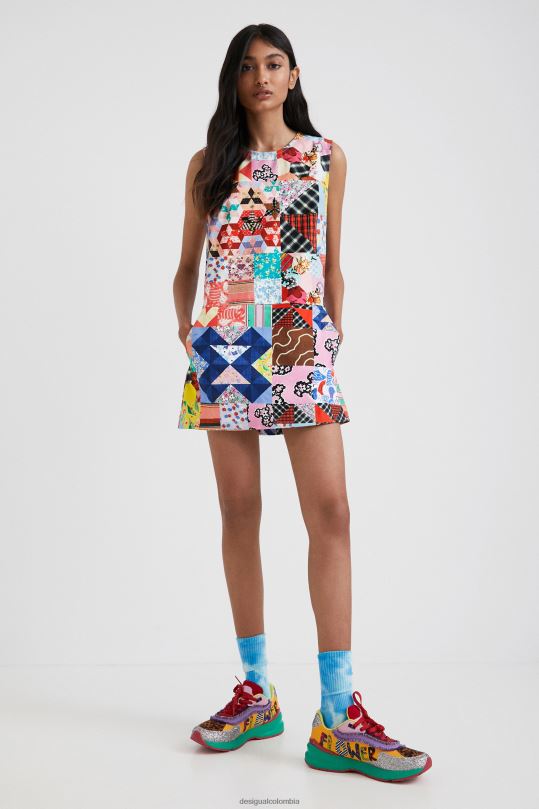 ropa 4802L670 mujer Desigual delantal de patchwork de johnson hartig - Desigual Colombia Medellín
