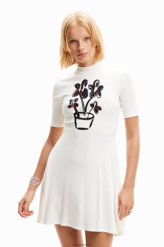 ropa 4802L727 mujer Desigual vestido skater corto vegetal - Desigual shop