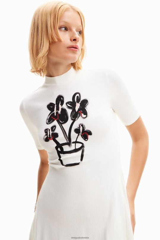 ropa 4802L727 mujer Desigual vestido skater corto vegetal - Desigual shop