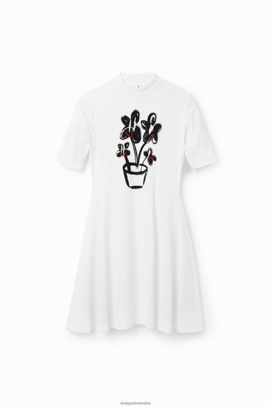 ropa 4802L727 mujer Desigual vestido skater corto vegetal - Desigual shop