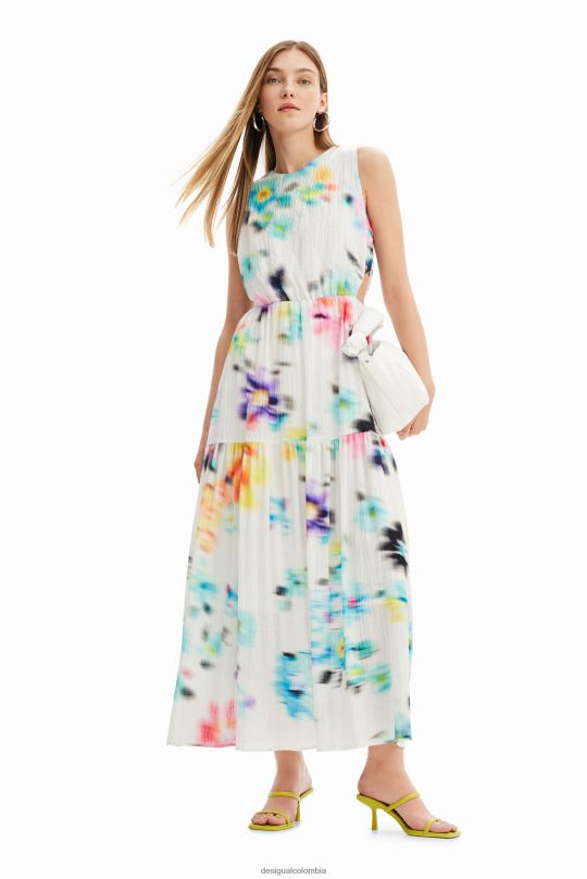 Desigual Colombia - ropa 4802L744 mujer Desigual vestido largo con aberturas borrosas