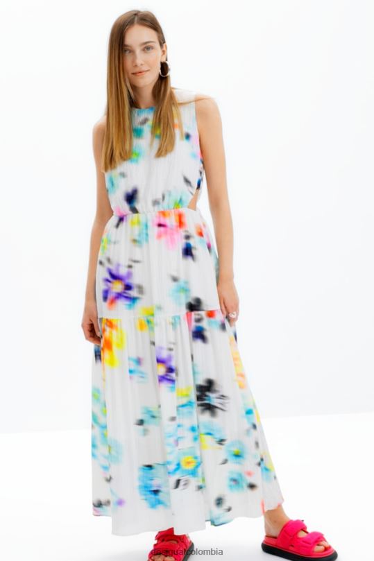 Desigual Colombia - ropa 4802L744 mujer Desigual vestido largo con aberturas borrosas