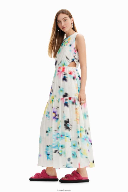 Desigual Colombia - ropa 4802L744 mujer Desigual vestido largo con aberturas borrosas