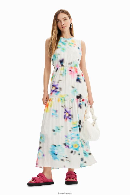 Desigual Colombia - ropa 4802L744 mujer Desigual vestido largo con aberturas borrosas