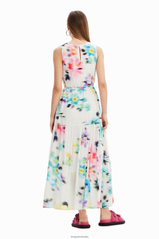 Desigual Colombia - ropa 4802L744 mujer Desigual vestido largo con aberturas borrosas
