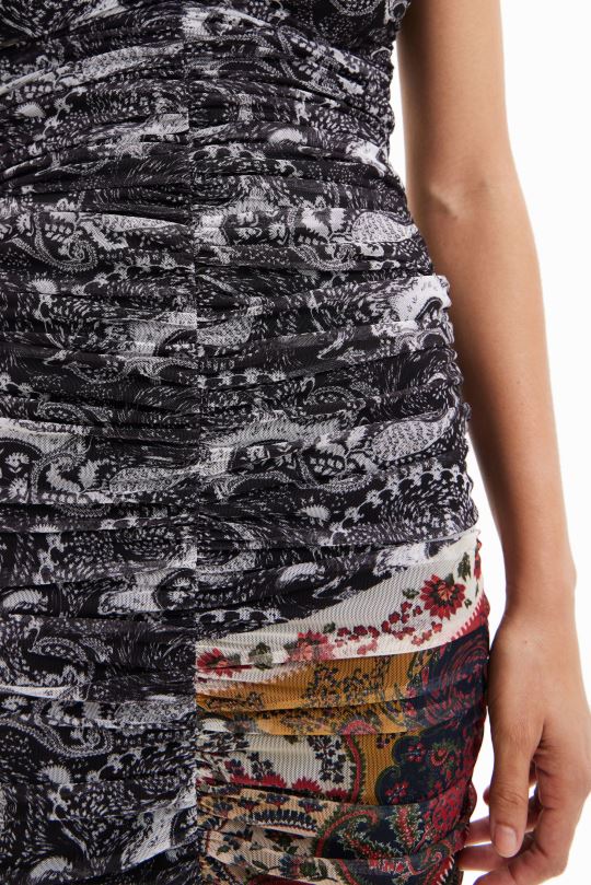 blusas Desigual bogota - ropa 4802L750 mujer Desigual vestido corto de paisley fruncido