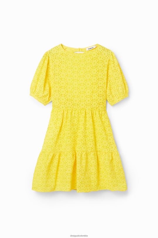 ropa 4802L756 mujer Desigual vestido corto con bordado suizo - Desigual Colombia rebajas