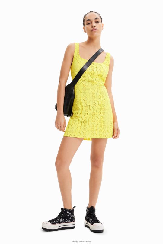 ropa 4802L763 mujer Desigual vestido corto de encaje - Desigual sale damen
