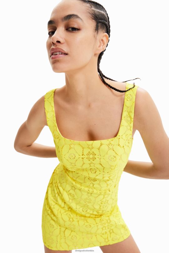 ropa 4802L763 mujer Desigual vestido corto de encaje - Desigual sale damen