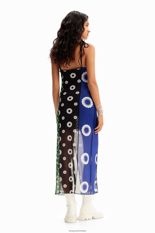 Desigual Colombia bolsos - ropa 4802L77 mujer Desigual vestido lencero midi con estampado geométrico