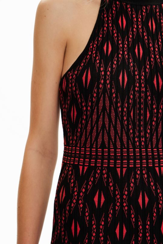 ropa 4802L780 mujer Desigual vestido corto de punto geométrico - Desigual Colombia Medellín