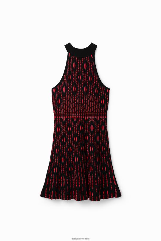 ropa 4802L780 mujer Desigual vestido corto de punto geométrico - Desigual Colombia Medellín
