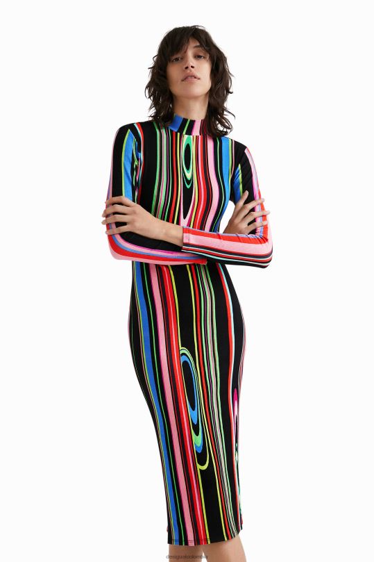 ropa 4802L783 mujer Desigual vestido midi delgado - Desigual shop