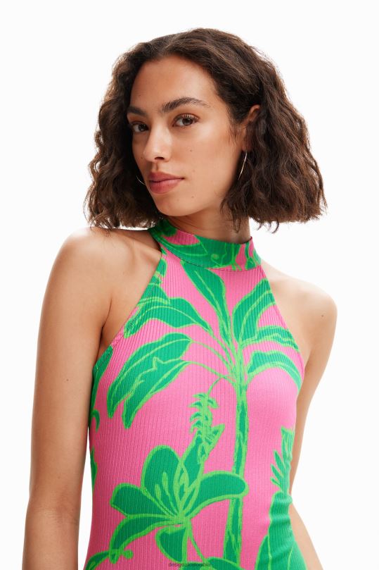 Desigual Colombia pagina oficial - ropa 4802L787 mujer Desigual vestido corto con cuello halter