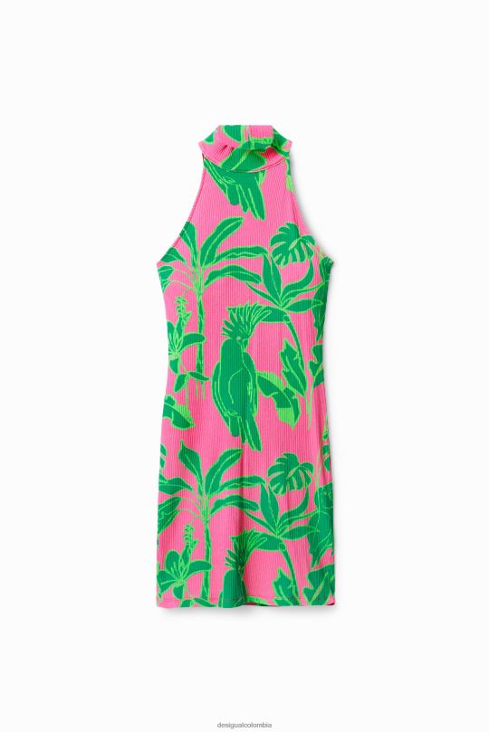 Desigual Colombia pagina oficial - ropa 4802L787 mujer Desigual vestido corto con cuello halter