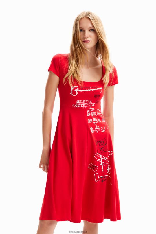 ropa 4802L829 mujer Desigual vestido corto artístico - Desigual sales online