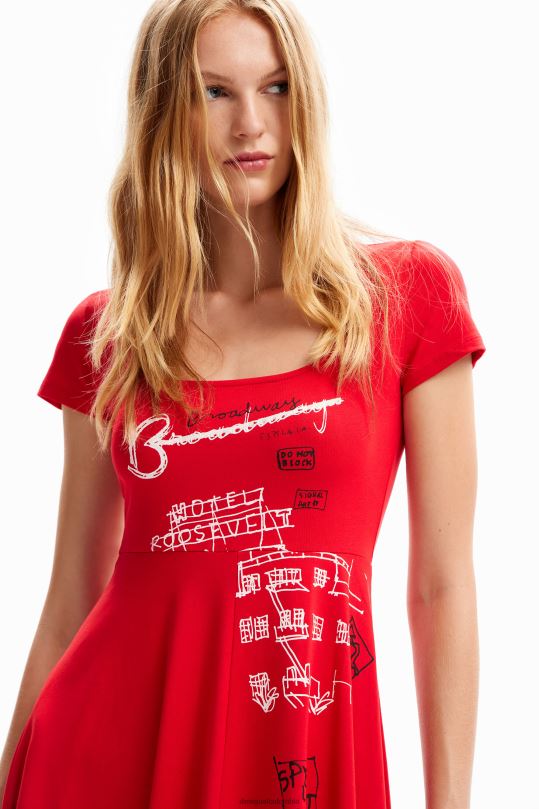 ropa 4802L829 mujer Desigual vestido corto artístico - Desigual sales online