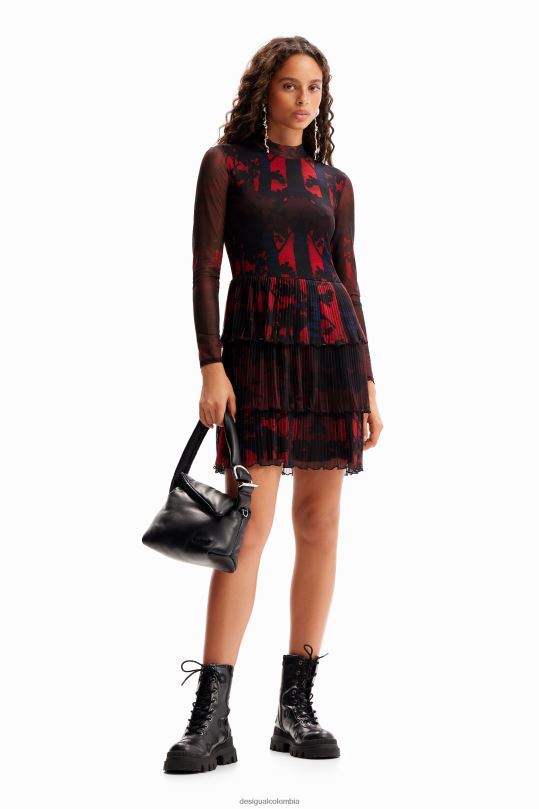 Desigual Colombia pagina oficial - ropa 4802L839 mujer Desigual metro. vestido corto plisado de christian lacroix