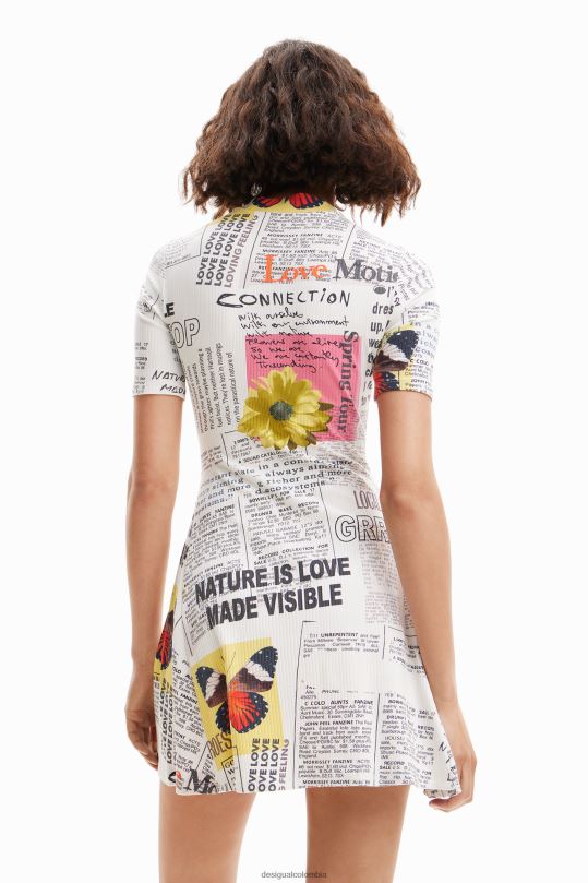Desigual Colombia - ropa 4802L845 mujer Desigual vestido skater corto tipo periódico