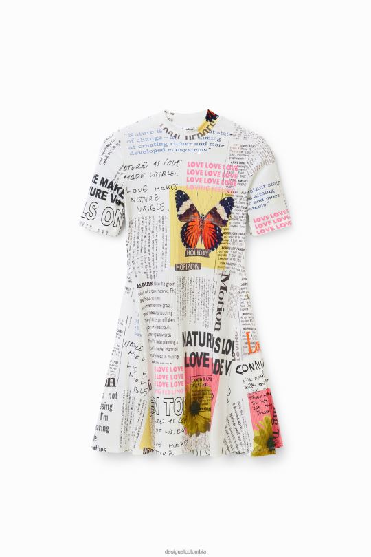 Desigual Colombia - ropa 4802L845 mujer Desigual vestido skater corto tipo periódico