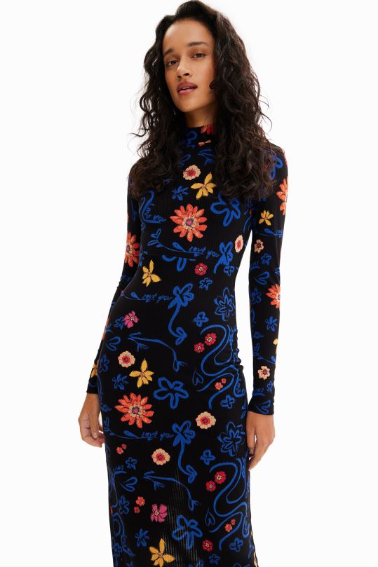 Desigual Colombia bolsos - ropa 4802L850 mujer Desigual vestido midi ajustado con estampado floral