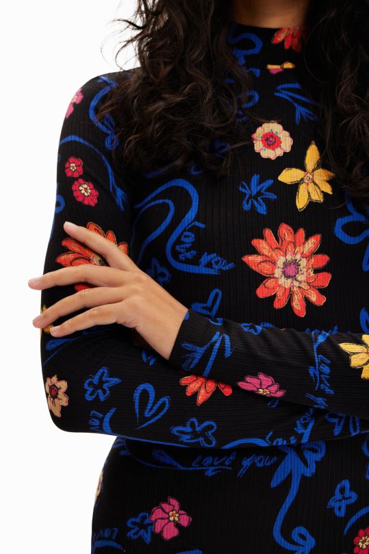 Desigual Colombia bolsos - ropa 4802L850 mujer Desigual vestido midi ajustado con estampado floral