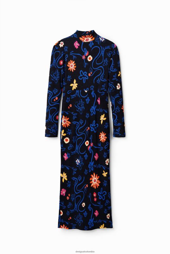 Desigual Colombia bolsos - ropa 4802L850 mujer Desigual vestido midi ajustado con estampado floral