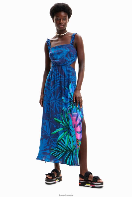 Desigual zapatos Colombia - ropa 4802L856 mujer Desigual vestido midi con volantes tropicales