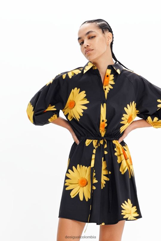 ropa 4802L862 mujer Desigual metro. vestido camisero con margaritas de christian lacroix - Desigual sale damen