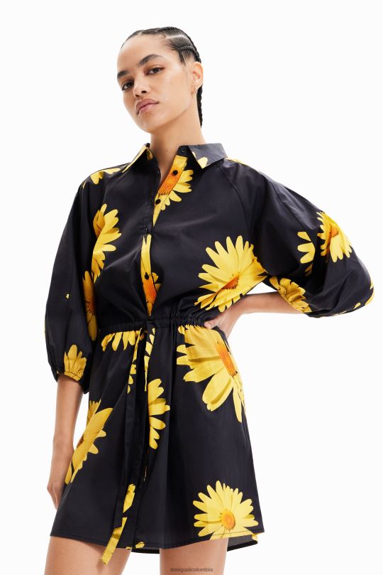 ropa 4802L862 mujer Desigual metro. vestido camisero con margaritas de christian lacroix - Desigual sale damen