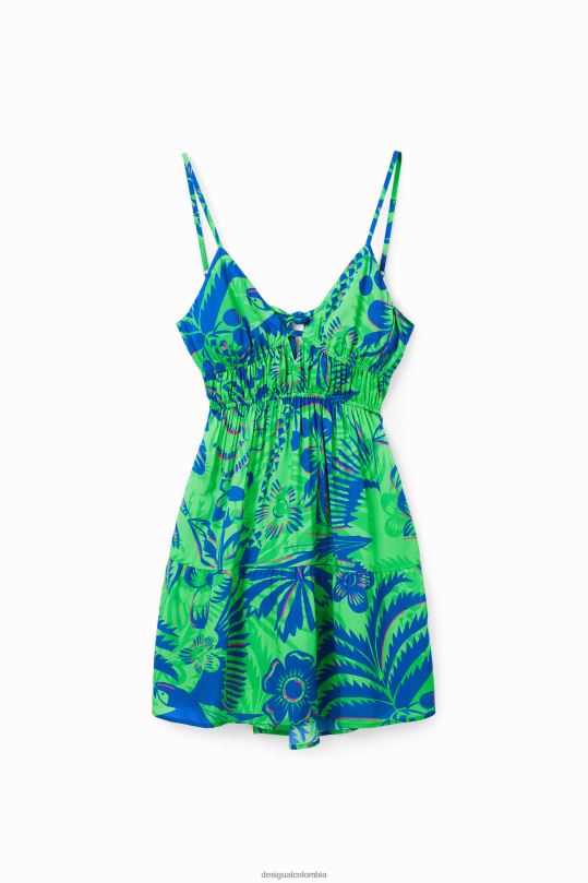 ropa 4802L874 mujer Desigual vestido corto con abertura tropical - Desigual shop