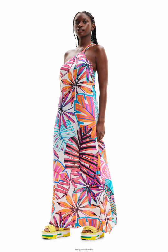 Desigual zapatos Colombia - ropa 4802L888 mujer Desigual vestido midi asimétrico tropical