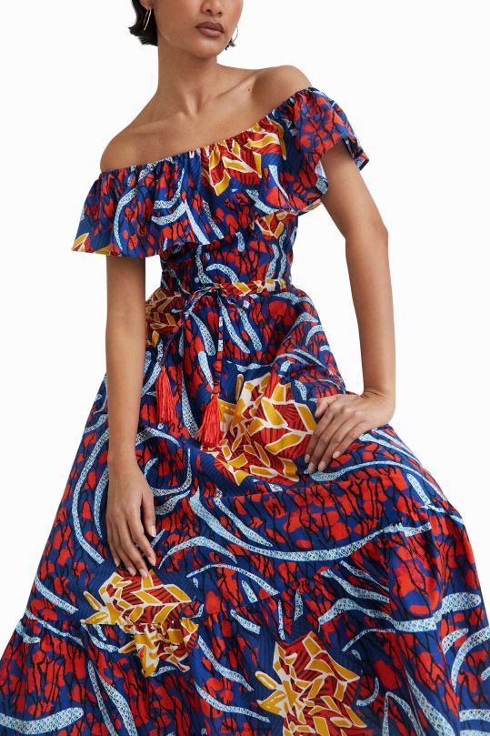 blusas Desigual bogota - ropa 4802L890 mujer Desigual vestido midi con volantes de stella jean
