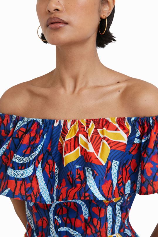 blusas Desigual bogota - ropa 4802L890 mujer Desigual vestido midi con volantes de stella jean