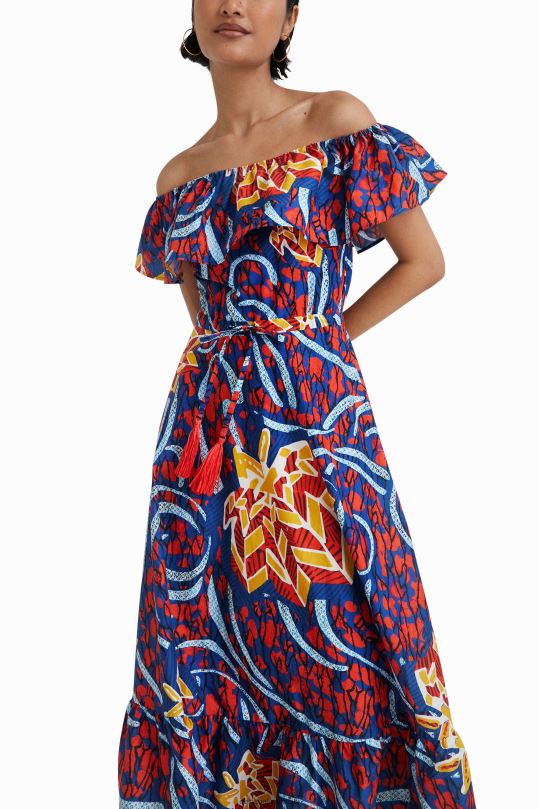 blusas Desigual bogota - ropa 4802L890 mujer Desigual vestido midi con volantes de stella jean