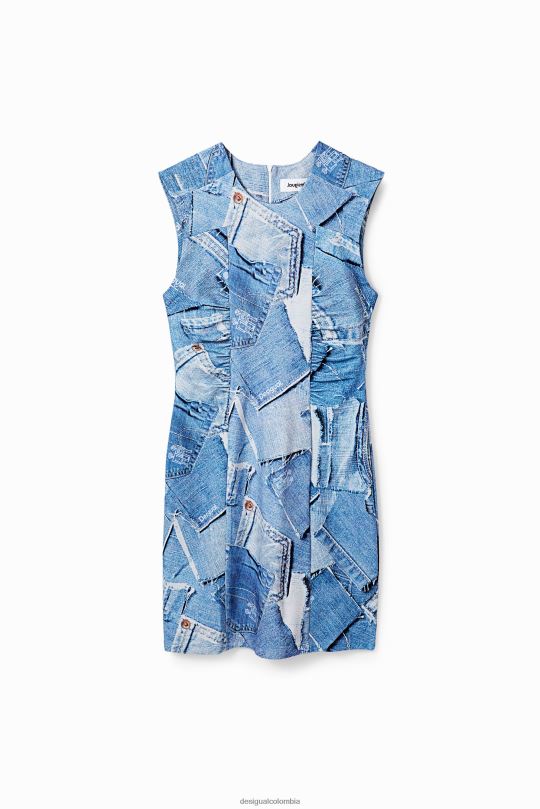 ropa 4802L900 mujer Desigual vestido corto de mezclilla con patchwork - Desigual sales online