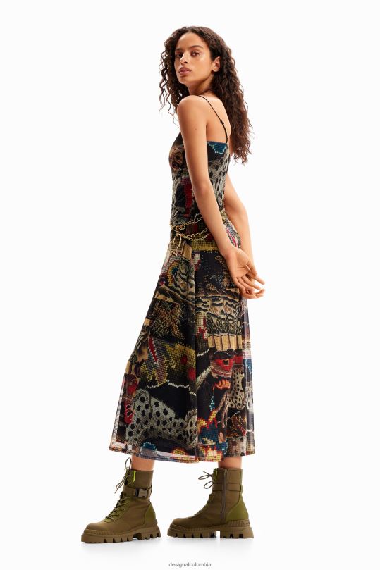 ropa 4802L91 mujer Desigual metro. vestido midi tapizado de christian lacroix - Desigual sale damen