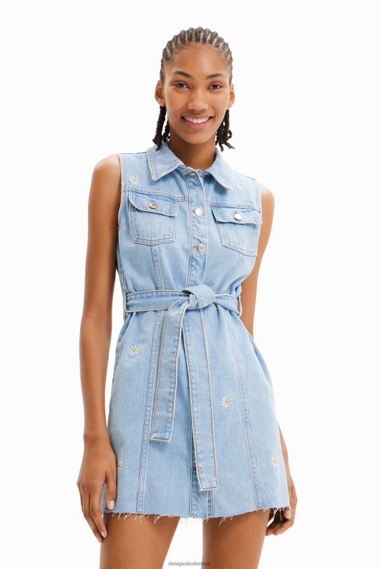 Desigual zapatos Colombia - ropa 4802L931 mujer Desigual vestido corto de mezclilla con margaritas
