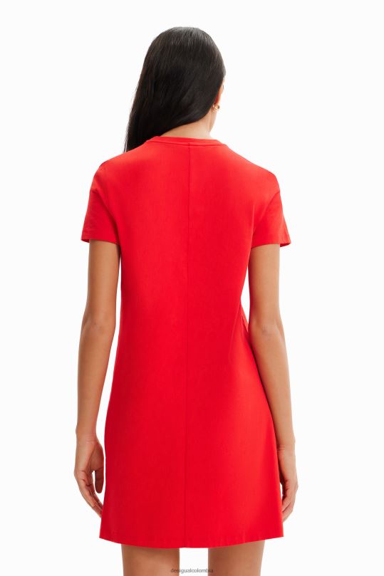ropa 4802L945 mujer Desigual vestido estilo camiseta con cara artística - Desigual sales online