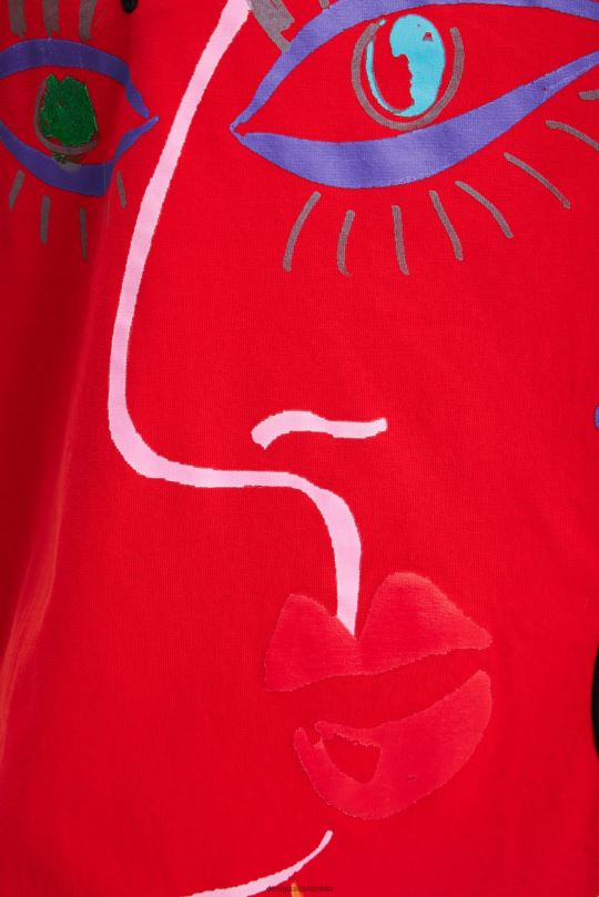 ropa 4802L945 mujer Desigual vestido estilo camiseta con cara artística - Desigual sales online