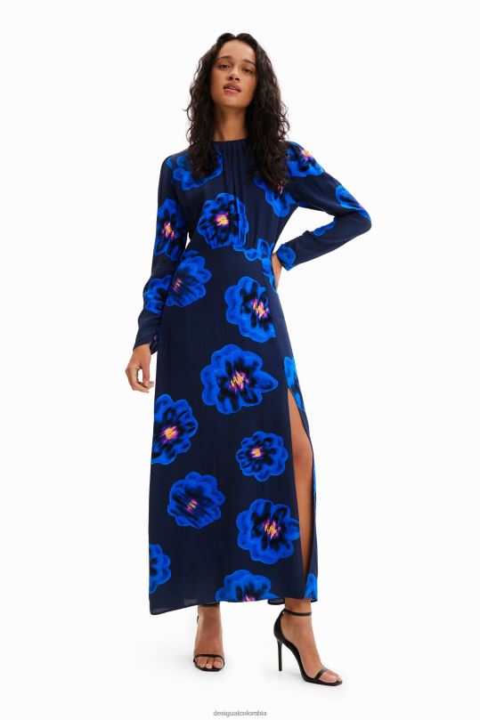 Desigual Colombia pagina oficial - ropa 4802L957 mujer Desigual vestido largo con abertura floral