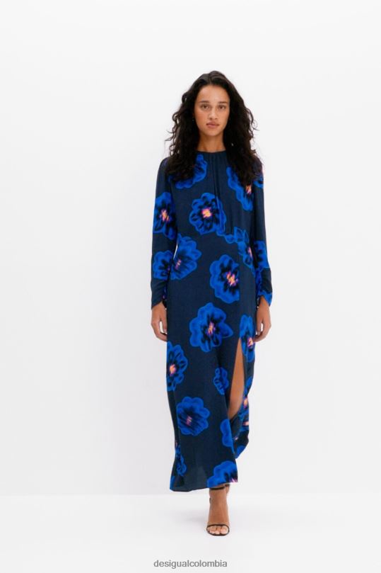 Desigual Colombia pagina oficial - ropa 4802L957 mujer Desigual vestido largo con abertura floral